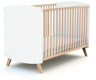 AT4 - Cuna bebé madera - Blanco - 60 x 120-123 x 64 x 85 cm