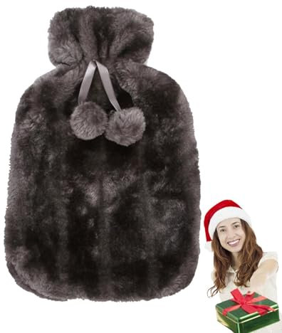 Vbnuyhim Housse de bouillotte uniquement | Housse de bouillotte en fausse peluche douce de 2 litres | Le tissu aide à soulager les douleurs musculaires et les crampes menstruelles pendant 6 à 8 heures
