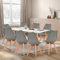 H.J WeDoo Esszimmergruppe Esstisch mit 8 Stühlen Essgrupp, Rechteckig Küchentisch und 8er Set Esszimmerstühle Sitzgruppe für Wohnzimmer Küche Büro(140x80cm Tisch+8 Grau Stühle)