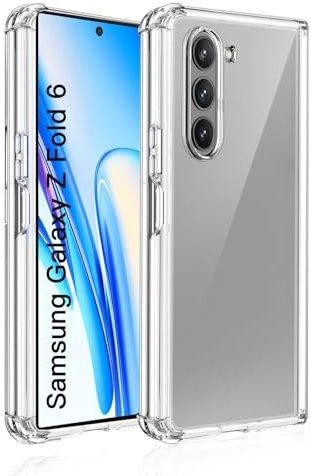 wsiiroon Clear Handyhülle für Samsung Galaxy Z Fold 6 5G Hülle, Stoßfest Kratzfest, Anti-Fingerabdruck, Anti-Rutsch Fallschutz Schutzhülle, Unterstützt kabelloses Laden für Fold 6 Case (Transparent)