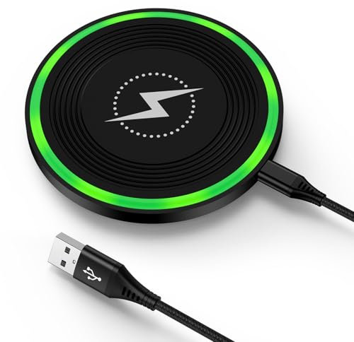 Wireless Charger, 15W Fast Wireless Charging Pad for iPhone 16/15/14/13/12/11 Pro/Max/XR/SE, Wireless Phone Charger for Samsung Galaxy S25/S24/S23/S22/S21/S20/S10/S9/Note20/Note10, AirPods 2/Pro