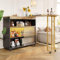 boorbin Mesa de bar extensible con espacio de almacenamiento, moderna mesa de bar portátil, mesa telescópica con LED, mesa alta de bistró, mesa alta de cocina, isla de cocina, mesa bistró, mesa alta