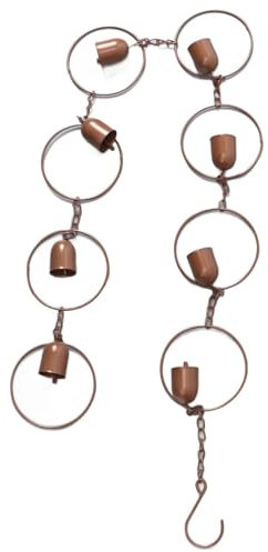 Joygoodta Regenketten für draußen, 47 Zoll Metall Regen -Glockenspiel für draußen, hängende Glockenspiele, dekorative Glocken für Gartenrinnen Drainage Home Decor