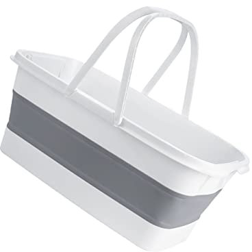 Zerodeko Bac à Pliable avec Poignée Évier Multifonctionnel en Caoutchouc Thermoplastique pour Camping et Voyage Compact et Antidérapant 1 Pièce