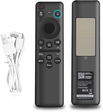Rechargeable Voice Remote for Samsung Smart TV Remote, BN59-01432A Remote Replacement for Samsung OLED Neo QLED Crystal UHD Frame Solar 4K 8K Smart TVs VG-TM2360E