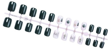 Faux ongles carrés courts à coller sur l'arbre de Noël vert pour femmes et filles arbre artificiel faux presse vert foncé