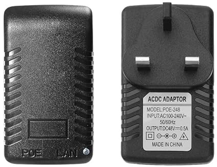 POE Injector Adapter UK Plug 48V/0.5A 24W for IP Camera CCTV Surveillance Video Wall Plug Power Supply