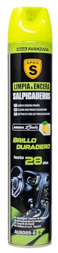 SPSIL Limpiador Abrillantador para Salpicaderos de Coche - Protección UV 28 Días y Efecto Antipolvo - Spray para Plásticos, Vinilos, Cuero Interior - Limpieza Profunda Limon 750ML