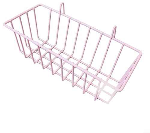 Pumixiy Wall Mounted Grid Shelf with Grid Shelving Tray - Hanging Iron Art Storage Basket for Kitchen Organization(1)