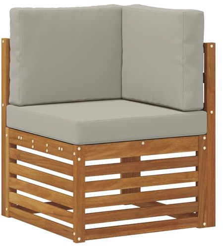 vidaXL Outdoor Ecksofa Massivholz Akazie Natur, Balkonmöbel, modernes Gartendesign, wetterfest für entspannte Stunden im Freien, modulares Sofa