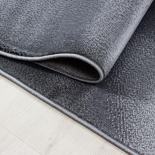 KADIMA DESIGN Teppich Kurzflor Abstrakte Wellen Modern Pflegeleicht Waschbar Strapazierfähig Langlebig Läufer Schwarz 80x300 cm Wohnzimmer Esszimmer Fußbodenheizung geeignet | INN
