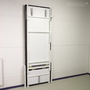 Wandklapp Untersuchungsliege senkrecht Kopf + Liegeteil verstellbar