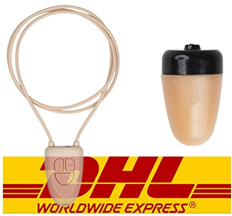 Spy Earpiece kleiner Bluetooth-Spion-Ohrhörer mit Nackenband, verstecktes Ohrhörer-System, Beige