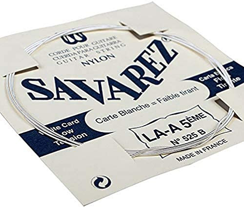 SAVAREZ - 525B CORDA SINGOLA LA-A-5 CHITARRA CLASSICA Corda Singola per Chitarra Classica (LA-A-5), a Tensione Bassa, con Rivestimento Tradizionale