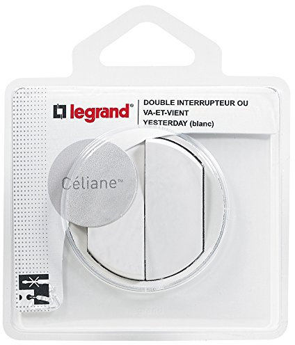 Legrand - Double interrupteur ou va-et-vient avec plaque Céliane Soft - Blanc