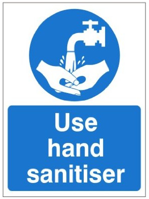 UK Safety Store Pack of 2 x Use Hand Sanitiser Signs 150mm x 200mm - Self Adhesive