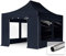 TOOLPORT Faltzelt Faltpavillon Pavillon 3x4,5m - mit 4 Seitenteilen (Panoramafenster) Premium Dach Partyzelt schwarz