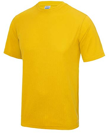 Just Cool Mens Performance Plain T-Shirt (S) (Gold)