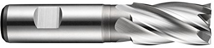 Dormer C24715.0 Multi-Flute End Mill, Bright, HSS-E Powder Metal, Head Diameter 15 mm, Flute Length 26 mm, Full Length 83 mm