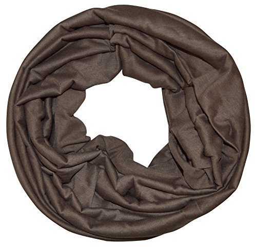 thb Richter Jersey Loopschal Open-Cut/Ohne-Naht einfarbig Loop Schlauchschal Rundschal Halstuch Schal unifarben Basic (Dunkelbeige)