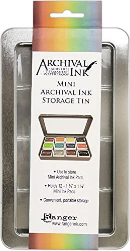 Ranger Archival Mini Ink Storage Tin, Metal, Grey