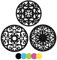 IPHOX 3 Set Silikon Multi-Use kompliziert geschnitzt Untersetzer Matte - isoliert flexible dauerhafte rutschfeste Untersetzer (schwarz)