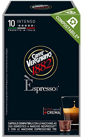 Caffè Vergnano 1882 Esspresso Lot de 12 boîtes de 10 capsules de café compatibles avec Nespresso, Intenso 120 capsules