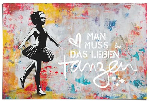 REINDERS Poster, Graffiti Dancing, Kinderzimmer, Poster, Wanddeko, Room Decor, 150 gr. glänzend Bilderdruckpapier, Mehrfarbig, 61x91,5cm