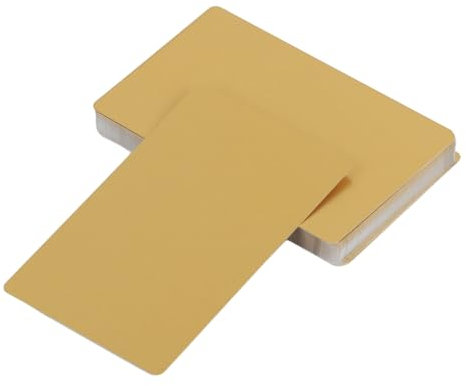 Premium-Visitenkarten, blanko, Aluminium, Lasermarkierung, Gravur, rostfreie Metallplatten, Gelb, 50 Stück