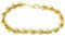 .iced-out. Sterling 925er Silber Kordel Armband - HOLLOW 8mm gold 22cm