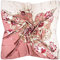 vabovin Foulard de tête en satin imprimé pour femme - Accessoire de mode - 89 cm - Carré, 24 fleurs roses, 35''x35''