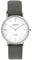 Oozoo Vintage Damenuhr mit Lederband Flach 32 MM Weiß/Grau C20084