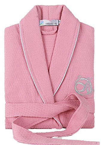 WWYL Accappatoi, Accappatoi da Coppia per Uomo E Donna, Pigiami, Pigiami in Cotone 100%, Accappatoi, Vestaglie Ad Alta Assorbenza E di Alta qualità. (Rosa,M)