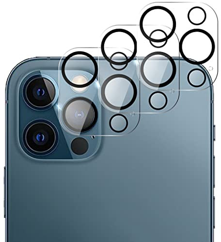 QUITECO Protezione Fotocamera per iPhone 12 Pro Max [3 Pezzi] Pellicola Vetrino Telecamera Posteriore Lente Camera