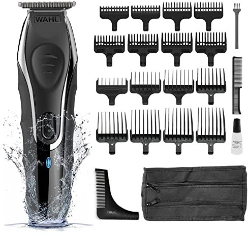 WAHL Aqua Blade Stubble and Beard Trimmer, Beard Shaping, Rechargeable, Male Grooming Set, Fully Washable, Suitable for Wet/Dry Use, Beard Care, Black