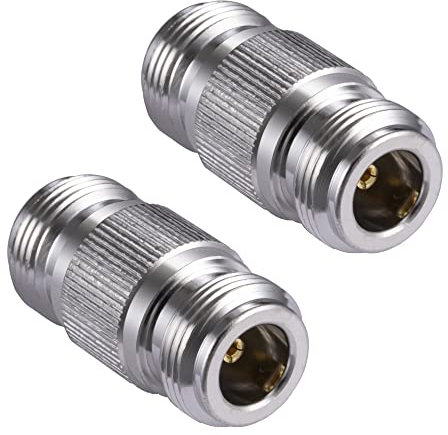 Vecys 2 PCS Adattatore Connettore N Adattatore per Cavo Coassiale da Tipo N Femmina a Tipo N Femmina 50 Ohm per Antenna WiFi Radio CB
