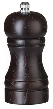 HENDI Pfeffermühle, Pfefferstreuer, mit Edelstahl-Mahlwerk, einstellbar, 50x(H)113mm, Holz dunkel