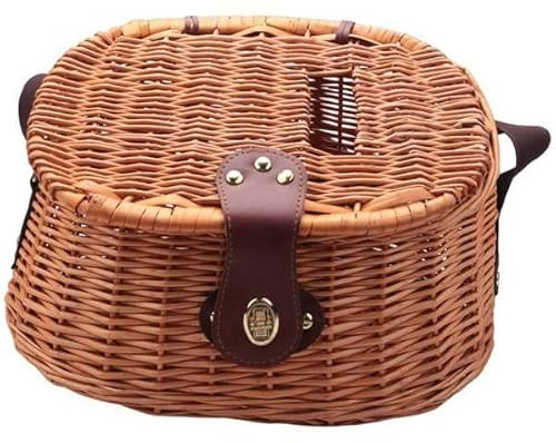 Lazycloud Cestino di vimini da Creel trota pesce persico gabbia Tackle Fisherman Box Outdoor Classic Trota Creel Basket