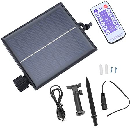 Fafeicy Caja de Control de Luz de Cadena Solar, 4.5V 1.2W Polisilicio AutomáTico a Prueba de Agua 8 Modos de Parpadeo Brillo Ajustable (Aumento de Salida 24V)