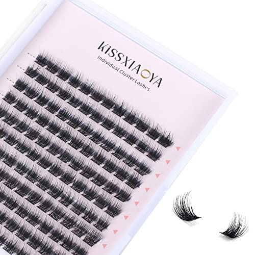Cluster Lashes Extensions, 144Pcs Individual Clusters Lashes D Curl 10mm, Wide Stem Cluster Eyelashes Soft Natural False Eyelashes DIY Eyelash Extension At Home (10mm, 144P D Curl)