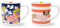 Joules Bright Side Set of 2 Stackable Ceramic Mugs for Tea or Coffee Featuring Floral and Sausage Dog Designs