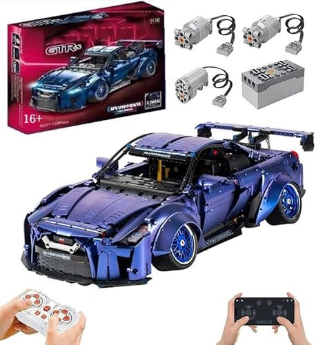 Technik Auto für Nissan-GTR, 1:10 Groß Auto Modellbausatz, 2389 Teile MOC Klemmbausteine Auto Bausatz, Kompatibel mit Technik Nissan-GTR