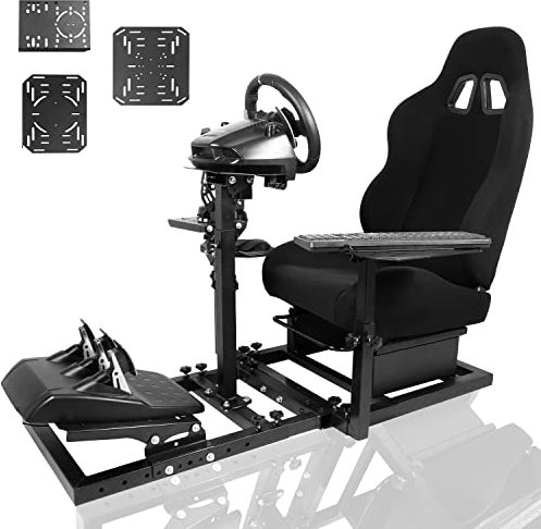 Anman AX Flight Simulator Cockpit Racing Cockpit for Various Shift Lever Panel Accessories Fit for Logitech G923 G29 G920,Wheel Pedal Throttle and Joystick Not Included