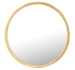 J-Line Spiegel Mona, rund, Metall/Glas, goldfarben