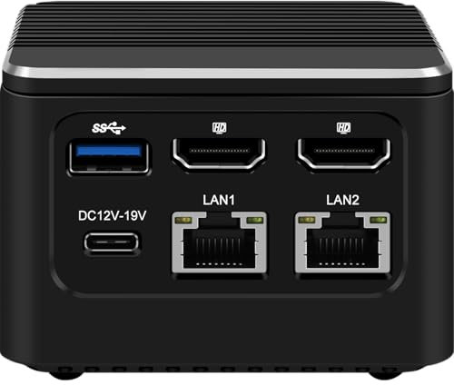 Mrroute Firewall Router Mini PC Windows 11 Pro, Intel 12th Gen N305 16GB DDR5 RAM 128GB M.2 SSD,Dual Gigabit Ethernet,2 HDMI+Type-C 4K UHD Display,USB 3.1 Desktop Micro PC Win11 Pro with WiFi6&BT5.2