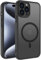 GROZHJAL Schutzhülle für iPhone 15 Pro, kompatibel mit MagSafe, durchscheinend, matt, dünn, stoßfest, Anti-Fingerabdruck, Schwarz