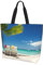 DOFFO Bedruckte Canvas-Tragetasche, Motiv: Arches National Park, wiederverwendbare Einkaufstasche, Strandtasche, Schultertasche, Beach Palm Tree Chairs Boats, Einheitsgröße