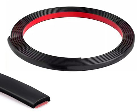Self-Adhesive Molding Trim Strip for Backsplash Tile Edge, Peel and Stick Flexible Trimming for Corner Decor (Black)