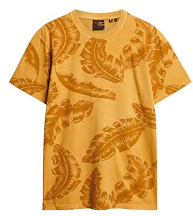 Superdry Herren Vintage T-Shirt mit überfärbtem Print Wüstengelb L