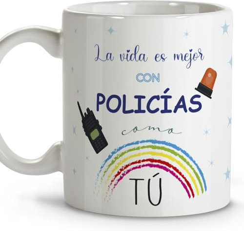 Policia nacional opositor. Tazas originales para regalar. Regalos originales de policia. Tazas personalizadas. Taza cerámica 330 ml.